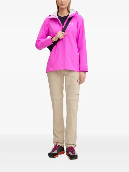 Geacă Jack Wolfskin cu glugă roz