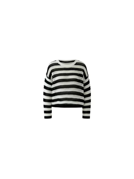 Sweter Oui w paski z paskiem