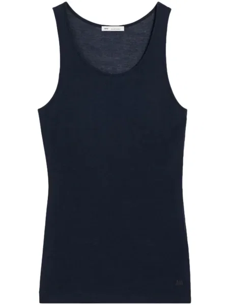Top Ami Paris cu broderie albastru
