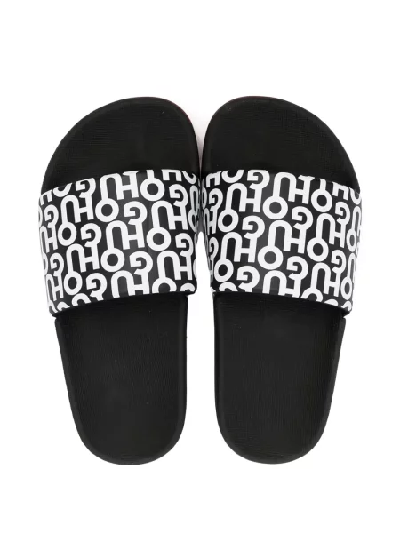 Papuci Bosswear cu imagine negru