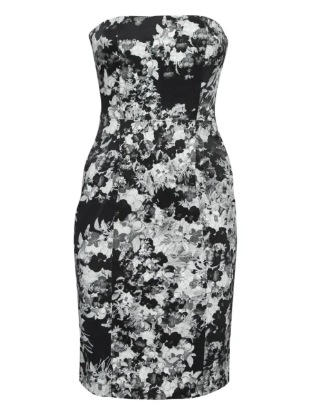 Rochie midi Erdem cu model floral cu imagine până la genunchi negru