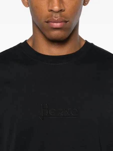 Tricou Herno cu broderie albastru