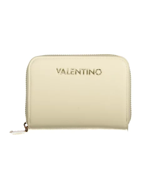 Lniany portfel Valentino Bags beżowy