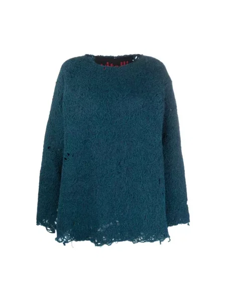 Sweter Vitelli z okrągłym dekoltem niebieski