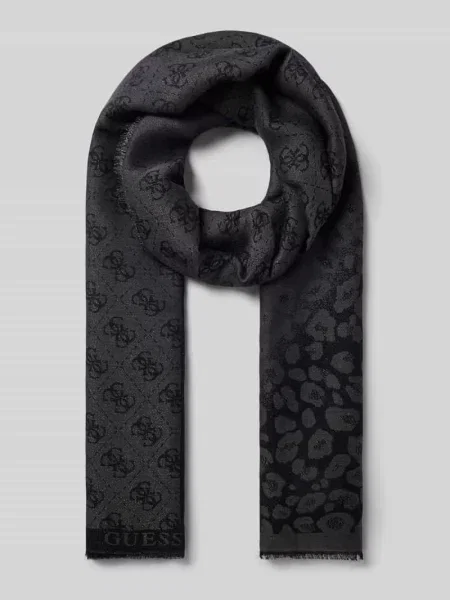 Szalik Guess Jacquard Scarf Black Universal czarna