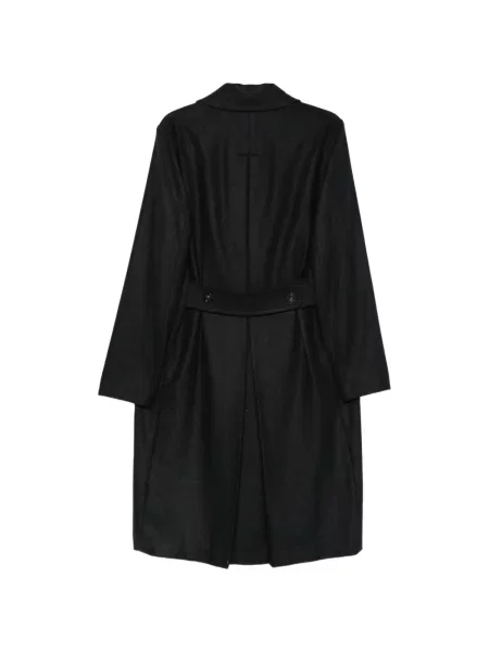 Palton Boglioli cu model herringbone cu două rânduri de nasturi negru