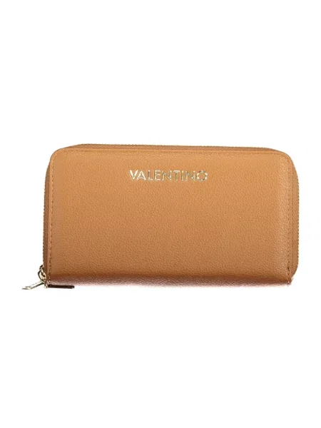 Lniany portfel Valentino Bags brązowy