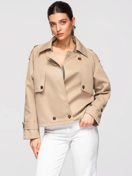 Haină de mazăre Edoti scurt alb