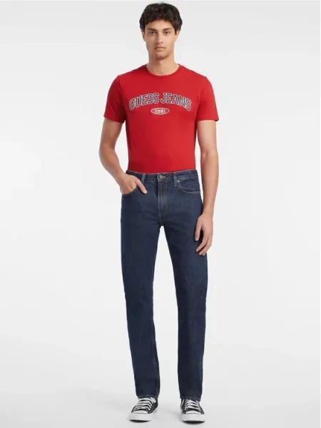 Ravne kavbojke Guess modra