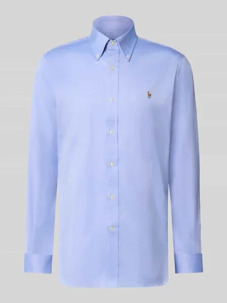 Koszula biznesowa Regular Fit z czystej bawełny Ralph Lauren niebieska