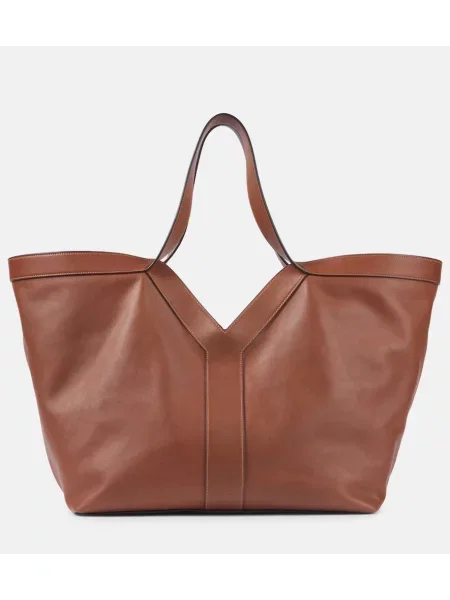 Usnjena torbica Saint Laurent rjava