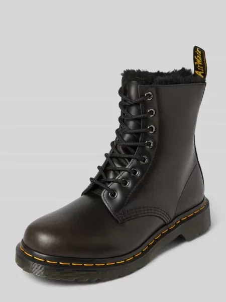 Kozaki sznurowane z detalem z logo model ‘Serena’ Dr. Martens czarne
