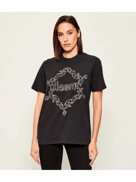 All Saints Tricou Drip Embellished Boyfriend | Oversize fit negru