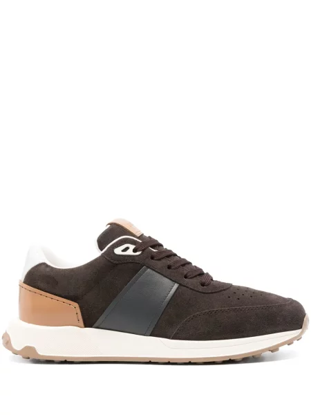 Sneakerși Tod's cu șireturi din piele de căprioară maro