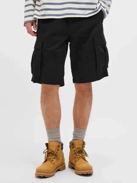 Шорти JACK & JONES бавовна/перероблена чорний