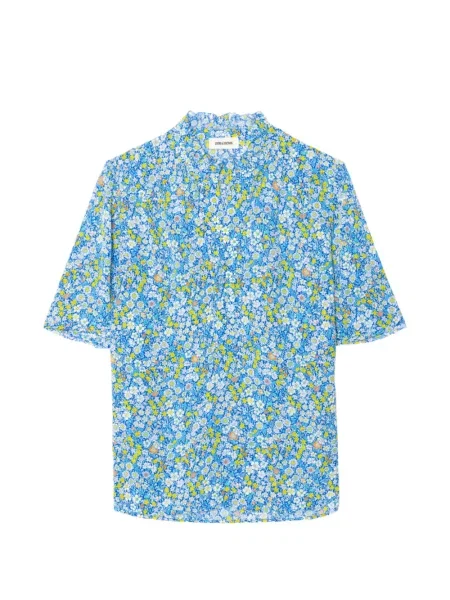 Bluză Zadig&voltaire cu model floral cu imagine albastru