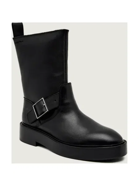 Calvin Klein De piele ghete biker negru