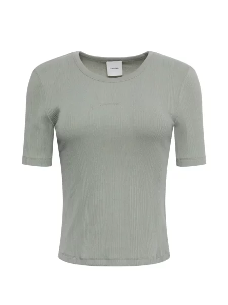 Tricou Calvin Klein cu nervuri verde
