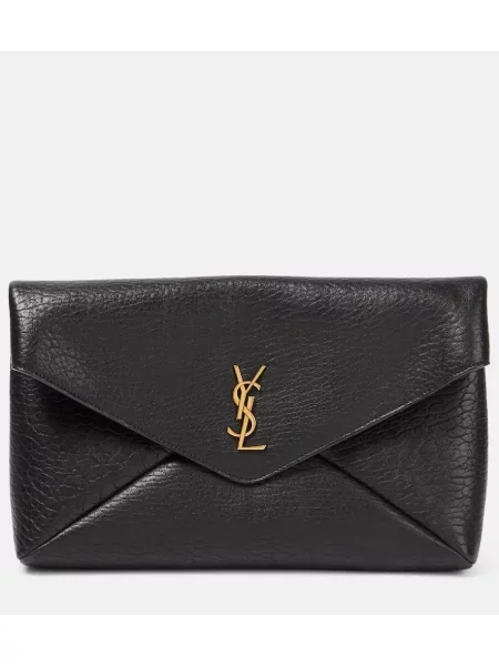 Usnjeni torbica Saint Laurent črna