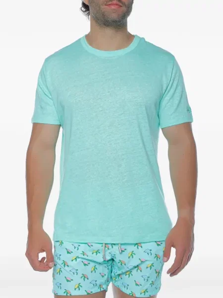 Tricou Mc2 Saint Barth cu decolteu rotund albastru