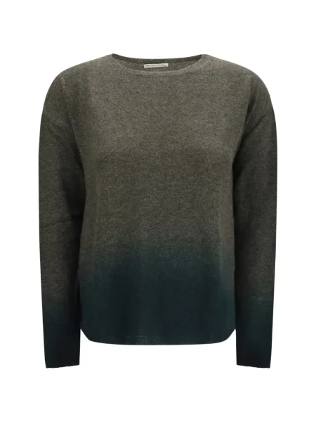 Pulover Mirror In The Sky cu gradient cu decolteu rotund gri