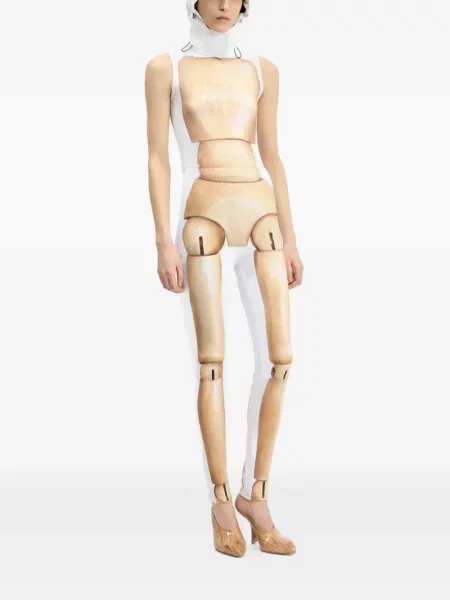 Body Jean Paul Gaultier din jerseu alb