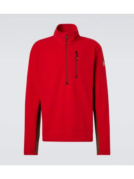 Pulover Moncler Grenoble din fleece roșu