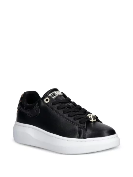 Sneakerși Guess din piele negru