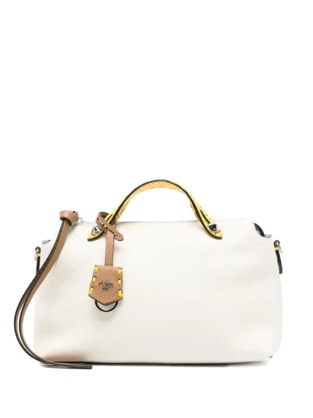 Geantă shopper Fendi din piele alb