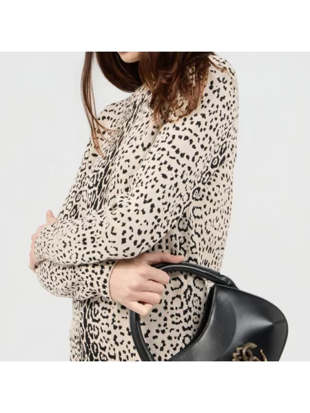 Torebka Roberto Cavalli skórzana z logo czarna