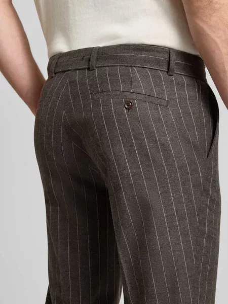 Spodnie garniturowe o kroju straight fit z dodatkiem wełny model Cole' Cg - Club Of Gents