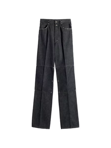 Pantaloni Lemaire cu talie înaltă cu tepi albastru