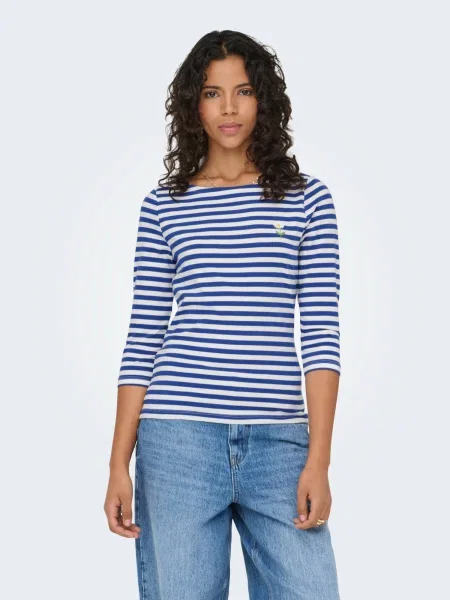 ONLY Tricou ONLFIFI bleumarin alb
