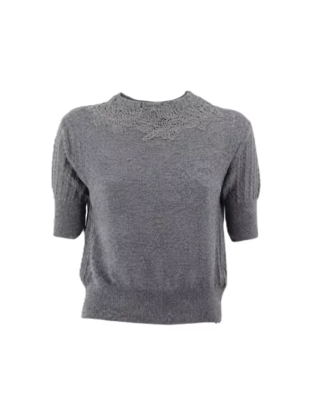 Sweter Ermanno Scervino z krótkim rękawem szary