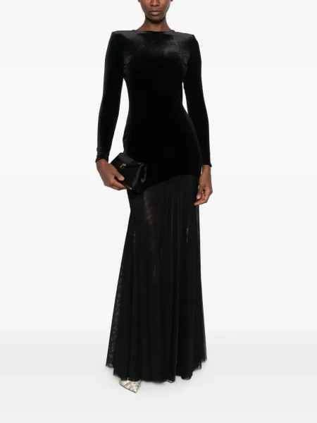 Rochie maxi Chiara Boni La Petite Robe de catifea negru