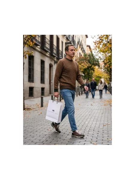 Sweter Bob wełniany brązowy