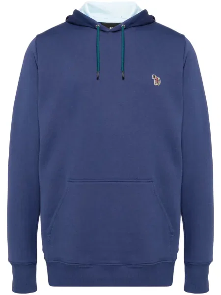 Суичър с качулка Ps Paul Smith с принт зебра синьо