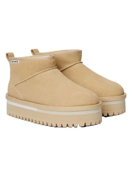 Tommy Jeans Cizme de zăpadă Tjw Suede Flatform Boot Wl bej