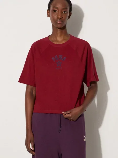 Тениска Puma Classics Play Paris Relaxed Tee бордо