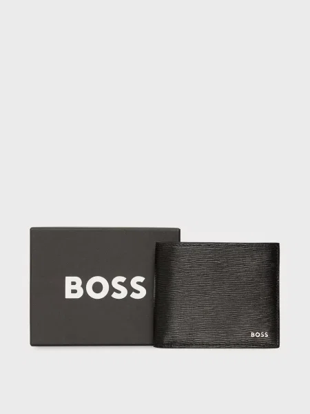 Кожаный кошелек Boss черный