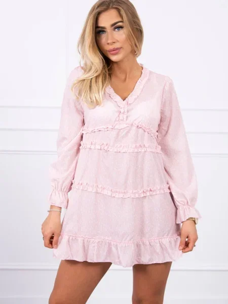 Rochie Kesi cu volane de costum roz