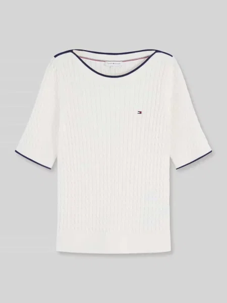 Sweter w kroju regular fit z czystej bawełny z krótkimi rękawami Tommy Hilfiger