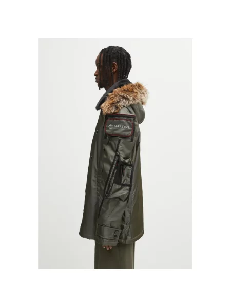 Lniana parka Martine Rose zielona