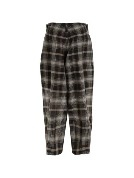 Pantaloni Y's în carouri negru