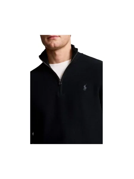 Sweter z dzianiny z wyhaftowanym logo Polo Ralph Lauren czarny