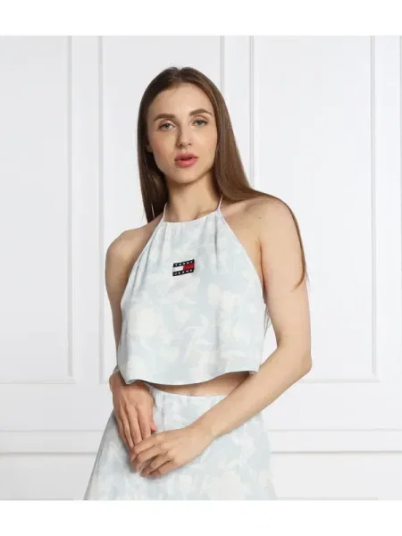 Top din denim Tommy Jeans albastru