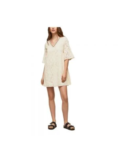 Sukienka jeansowa Pepe Jeans beżowa