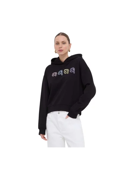 Bluza z kapturem Karl Lagerfeld z kapturem czarna
