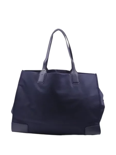 Geantă shopper Tory Burch cu autograf albastru