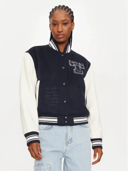 Tommy Jeans Яке бомбър Letterman тъмносин